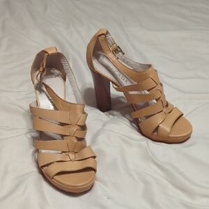 Escada Beige Strappy Heels